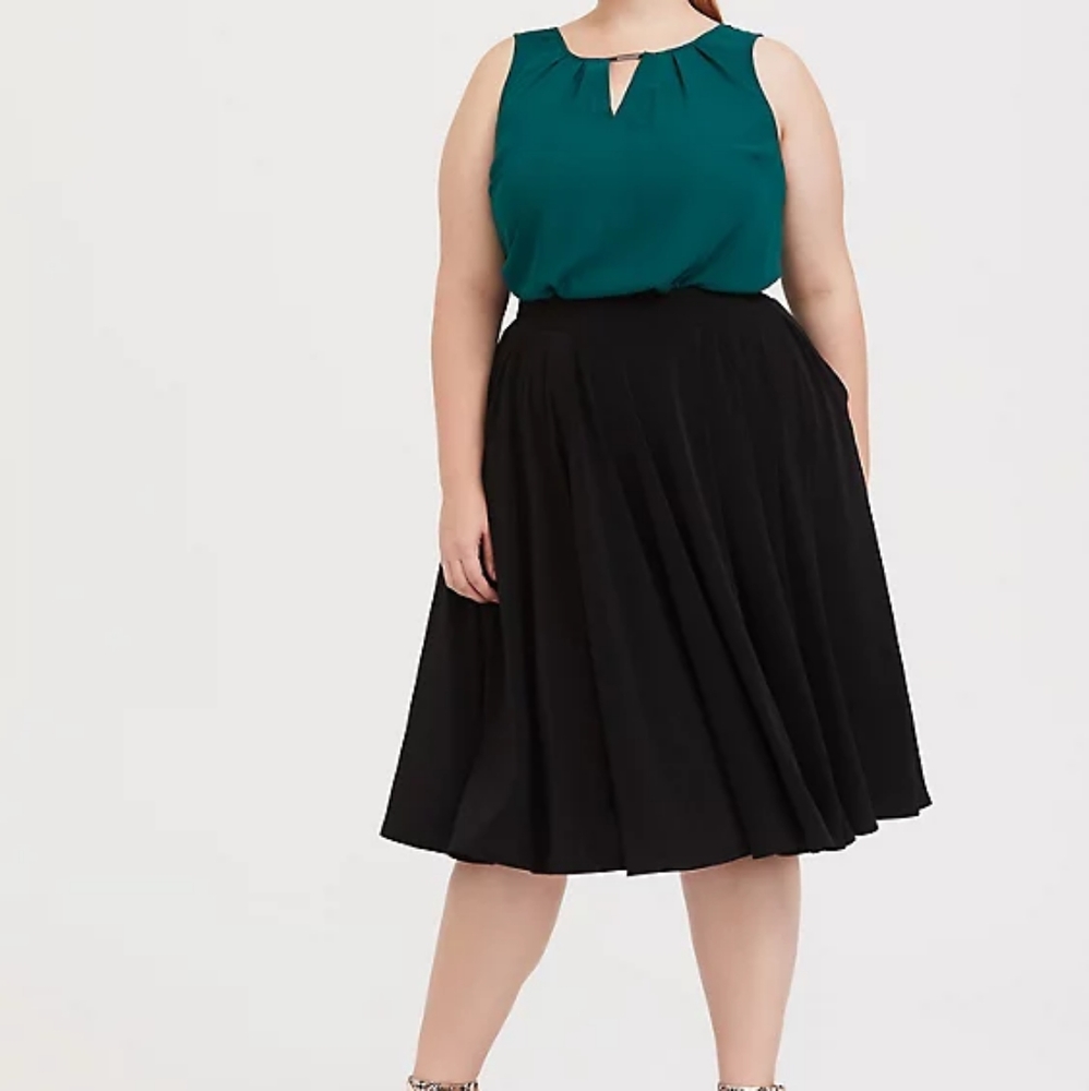 Black Studio Midi Skirt